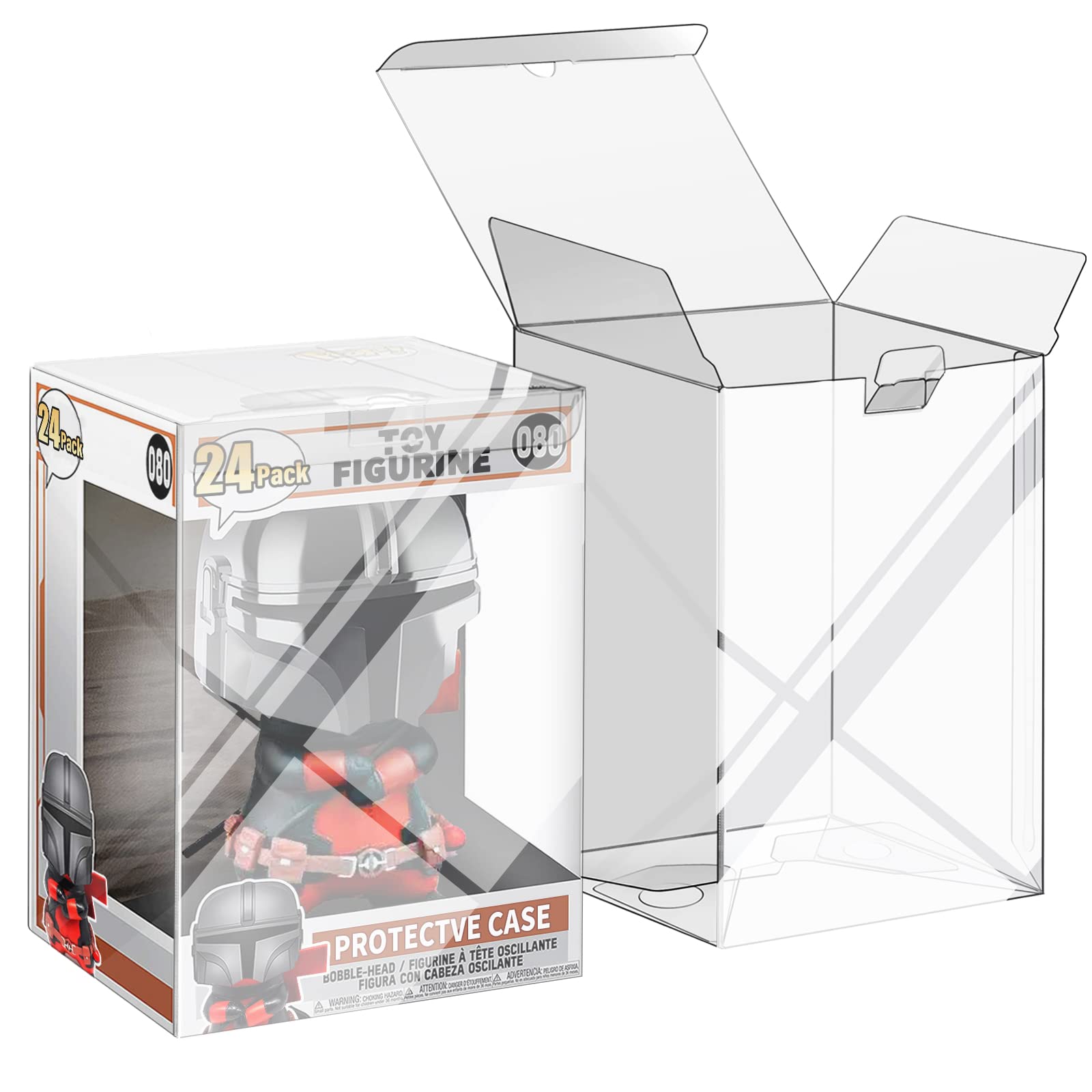 Funko Pop Protector - ファンコポップフィギュア用プロテクターケース、クリスタルクリアプロテクター、保護フィルムとロックタブ付きの頑丈なディスプレイボックス、4インチ
