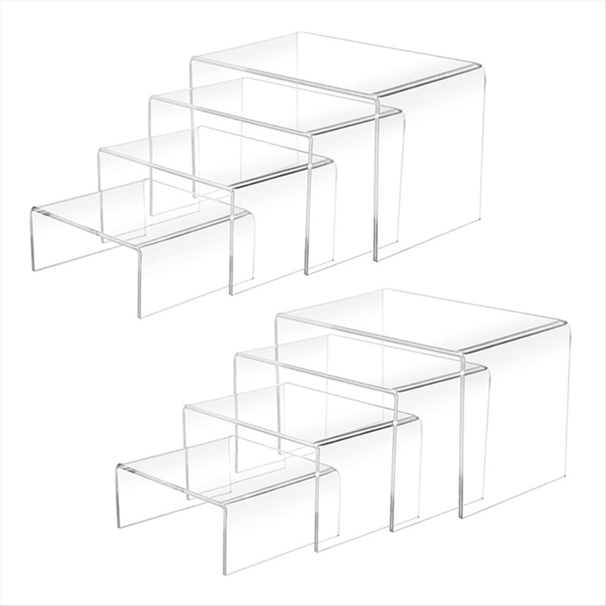 8個2セット小型アクリルライザー、厚い透明アクリルディスプレ - Display Risers Set のレビューと価格