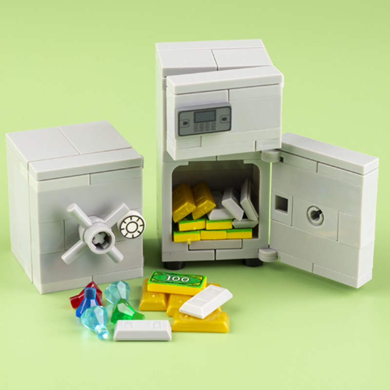 MOC 市金庫金庫ビルディングブロック ATM マネージュエ - Lego Set Creator のレビューと価格