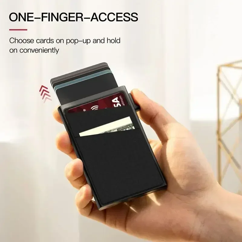 RFID ビジネスクレジットカードホルダー男性財布スリム薄型 - Card Top Loader のレビューと価格